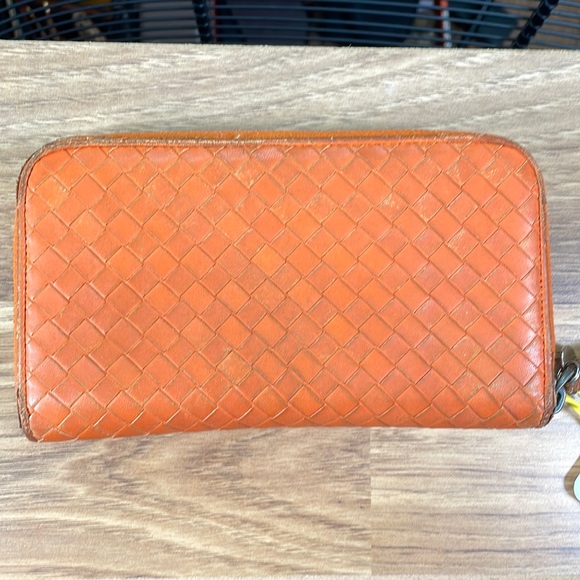 Bags 1383 Bottega Orange Woven Long Wallet Poshmark